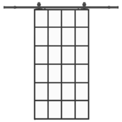 vidaXL vidaXL Drsna vrata z opremo črna 102x205 cm ESG steklo, (21749594)