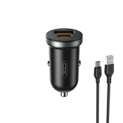 XO avtopolnilec PD 30W QC 1x USB 1x USB-C + USB na USB-C tipC kabel