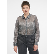 Silver womens blouse with collar ORSAY - Womens