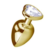 Metalni Butt Plug Kristal Zlatni