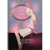 Bilježnica Black&White - Retro Party, ?4, 80 listova, široki redovi, asortiman