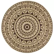 Vidaxl vidaXL Ročno izdelana juta preproga, temno rjav potisk, 90 cm