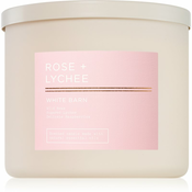 Bath & Body Works Rose + Lychee mirisna svijeca 411 g