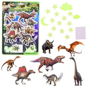 Fluorescentni dinozavri zvezde svetleči stenski nalepke