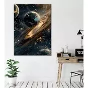 Wallity Dekorativna slika na platnu, 50x70cm, Zlatne boje