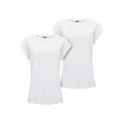 Womens T-shirt with extended shoulder 2-Pack white+white
