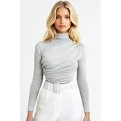 Trend Alacati Stili Ženska bluza dugih rukava ALC-X11257, Rolka, Siva