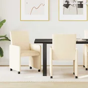 Blagovačke stolice s kotačima 2 pcs Krema 57 x 66 x 94 cm