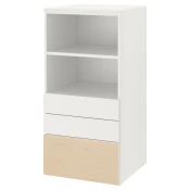 SMASTAD / PLATSA Biblioteka, bela breza/s 3 fioke, 60x57x123 cm