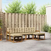 Set vanjskih sofa s jastukom 6 pcs Prirodna i bež