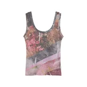 Desigual Top kamela/siva/temno liila/staro roza