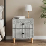 Nocni ormar Betonska siva 43 x 34,5 x 48 cm Konstruirano drvo