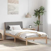 Okvir kreveta Smeda i taupe 90 x 200 cm Masivna borovina
