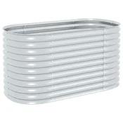 Vidaxl Visoka greda 160x80x81 cm pocinkano jeklo srebrna