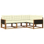 Set vanjskih sofa s jastukom 4 pcs Prirodna i krem
