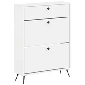 vidaXL Omara za čevlje BREDA 78 x 24 x 103 cm Inženirski les Bela