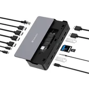 Docking stanica, 15 priključaka, USB-C host, SSD pogon od 256 GB, VERBATIM USB-C Pro CDS-15SSD 32174