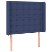 Vidaxl Vzglavje z ušesi modro 103x16x118/128 cm blago