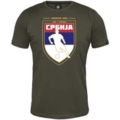 011Shop Muška majica kratkih rukava, Srbija štit svi u napad EP 2024, Maslinasta