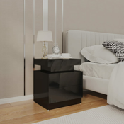 Nocni ormaric visoki sjaj crni 45x35x52 cm konstruirano drvo