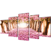 VIDAXL set platen s printom cvetenja češenj (100x50cm)