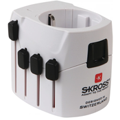 Potovalni adapter SKROSS PRO, ozemljen, bel