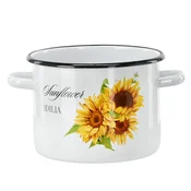 Emajlirani lonec 4,5l 20cm bel dekor sončnica 81351