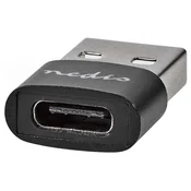 Nedis adapter USB/ USB 2.0 A - vtičnica USB-C/ črna/ blister