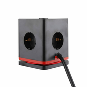 IOIO produžni kabel 3 utičnice, 1,5 m, 2xUSB-A, 1xUSB-C, crni 41213