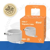 Club 3D kabel - CAC-3032 (USB-C, magnetski, PD3.1, 240W, 20Gbps, bijeli, M/M, 2m)
