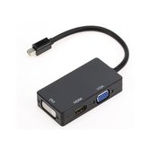 Adapter Mini DisplayPort na HDMI+VGA+DVI DHV-59 crni
