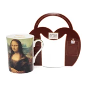 Porcelanasta skodelica Leonardo da Vinci Mona Lisa 300 ml kot darilo