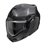Motociklisticka kaciga na preklop Scorpion EXO-TECH EVO ONYX CARBON Jednobojna crna