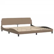 Vidaxl Posteljni okvir Dover kapučino 200x200 cm umetno usnje