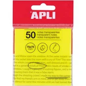 Apli Samolepilni indeks lističi, plastični, PROZORNI RUMENI