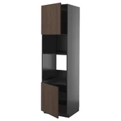METOD Visoki element za ugradne uredaje, Crnosiva/Sinarp smeda, 60x60x220 cm