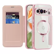Etui SmartMag Book z Magsafe tehnologijo in RFID denarnico za Google Pixel 10 Pro XL - pink