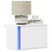 Vidaxl vidaXL Viseča nočna omarica z LED lučko, bela