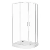 KERRA Polkrožna tuš kabina SOLID RA 80X100 leva, krom profili, prozorno steklo 6mm + tuš kad