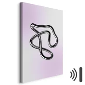 Slika - Silver Intricacies - Fluid Metallic Figure on a Gradient Background 40x60