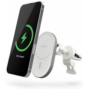 EPICO Ellipse polnilec za avto, brezžični, 15 W, belo-srebrn, s podporo za namestitev MagSafe in vključenim adapterjem (9915111100037)