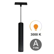 LED viseča svetilka črne barve 10W 3000K tip A topla za magnetne tirnice SMART TRACK 48VDC