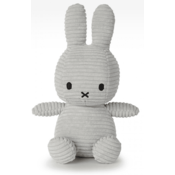 Bon Ton Toys Miffy ECO Corduroy zajček mehka igrača, 23 cm, svetlo siva (880)