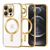 Ovitek Techsuit Luxury Crystal MagSafe za iPhone 12 Pro - zlat