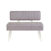 Hanah Home Trpezarijska klupa Vina 0701 110x85x36cm Bijelo-Siva