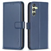 Ovitek za Samsung Galaxy A25 5G, denarnica BINFEN, moder + 9H steklo