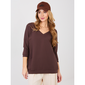 Temno rjava bluza z odkritim hrbtom