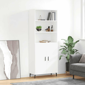 Greatstore Visoka omara bela 69,5x34x180 cm inženirski les