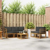 Set vanjskih sofa s jastukom 6 pcs Prirodna i antracit
