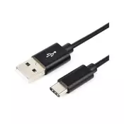 E-GREEN Kabl USB 2.0 A - USB tip C 3.1 MM 1M crni